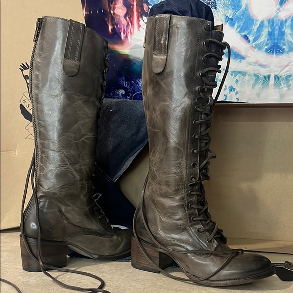 Freebird Brown Lace Up Boots with Weathered Leather - Picture 8 of 16